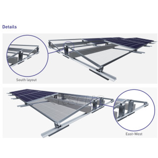 Easy install ballasted flat roof solar mounting system